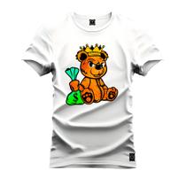 Camiseta Especial Plus Size Premium Estampada Urso King