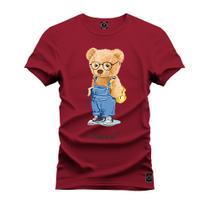 Camiseta Especial Plus Size Premium Estampada Urso Nerds