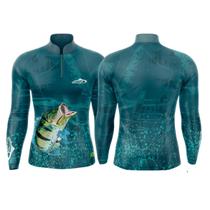 Camiseta Esportiva Água Viva Fishing Sport Dry Gola Padre Pesca Proteção UV50