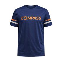 Camiseta Esportiva Compass Dry Azul Marinho Logo Laranja Cor:Azul MarinhoTamanho:P Camiseta Esportiva Compass Dry Azul Marinho Logo Laranja Cor:Azul MarinhoTamanho:P