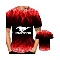 Camiseta Esportiva De Manga Curta Confortável E Respirável Com Design 3D Mustang Art