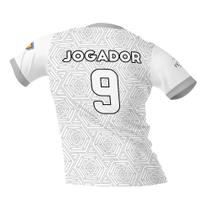 Camiseta Esportiva Dry-Fit Sublimada Branco/ Cinza - Fera Print