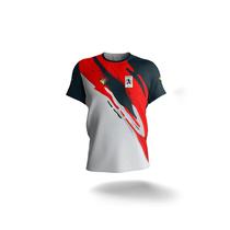 Camiseta Esportiva Dry-Fit Sublimada Preto/ Vermelho/ Branco - Fera Print