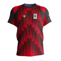 Camiseta Esportiva Dry-Fit Sublimada Preto/ Vermelho - Fera Print