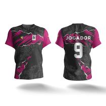 Camiseta Esportiva Dry-Fit Sublimada Preto/ Vinho - Fera Print