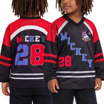 Camiseta Esportiva Infantil Masculina Disney Mickey Hockey Tamanho 7 Preta Camiseta Esportiva Infantil Masculina Disney Mickey Hockey Tamanho 7 Preta