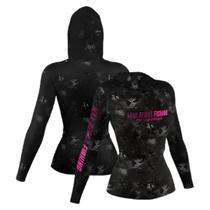 Camiseta Esportiva Mar Negro Feminina Premium X-Protection Black Proteção UV