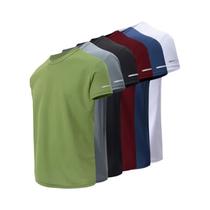 Camiseta Esportiva Masculina De Verão De Secagem Rápida Com Mangas Curtas, Cor Sólida, Estilo Solto