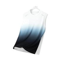 Camiseta Esportiva Masculina Leve Com Gradiente Sem Mangas Decote Redondo Verão Corrida Estilo Solto