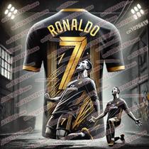 Camiseta Esportiva Respirável Masculina Cristiano Ronaldo Estampa 3D Top De Treinamento De Verão