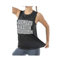 Camiseta Esportiva Retro Feminina Preta De Secagem Rápida Sem Mangas Ajuste Solto Versátil Para