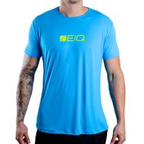 Camiseta Esportiva Slim Zeiq Azul Logo Amarelo