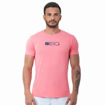 Camiseta Esportiva Slim Zeiq Rosé Logo Azul Marinho