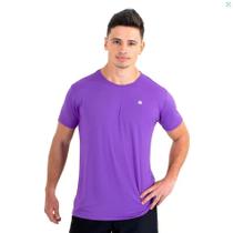 Camiseta Esportiva Slim Zeiq Roxa Logo Prata Camiseta Esportiva Slim Zeiq Roxa Logo Prata