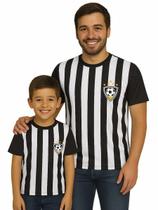 Camiseta Esportiva Tal Pai Tal Filho Adulto e Infantil Listrada Preto Branco