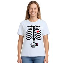 Camiseta Esqueleto Raio x Grávida Menina Personalizada