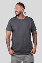 Camiseta Essencial Masculina 100% Algodão Manga Curta Chumbo Camiseta Essencial Masculina 100% Algodão Manga Curta Chumbo