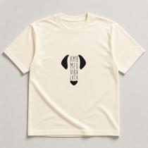 Camiseta Estampa Amo Meu Vira Lata 100% Algodão Casual Unissex Urbano Estiloso Cachorro Dog Caramelo