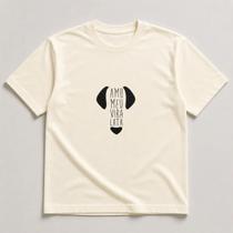 Camiseta Estampa Amo Meu Vira Lata 100% Algodão Casual Unissex Urbano Estiloso Cachorro Dog Caramelo