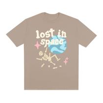 Camiseta Estampa Lost In Space 100% Algodão Unissex Camisa Oversized Streetwear Manga Curta Fio 30.1