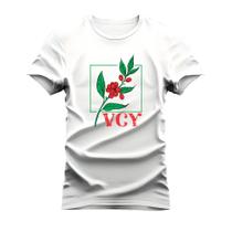 Camiseta Estampada 100% Algodão Unissex T-shirt Confortável Café V C Y