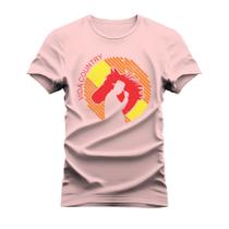 Camiseta Estampada 100% Algodão Unissex T-shirt Confortável Vida Country Colors