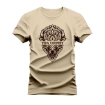 Camiseta Estampada 100% Algodão Unissex T-shirt Confortável Vida Coutry Animal - Vida Country