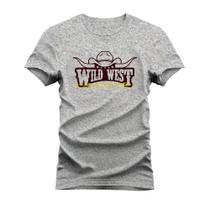 Camiseta Estampada 100% Algodão Unissex T-shirt Confortável Wild West - Vida Country