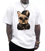Camiseta Estampada Algodão - Bulldog Dog Style Camiseta Estampada Algodão - Bulldog Dog Style