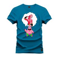 Camiseta Estampada Algodão Confortável 30.1 Penteada Patrick Sonho MajimBoo