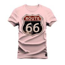 Camiseta Estampada Algodão Confortável 30.1 Penteada Route Placa