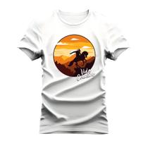 Camiseta Estampada Algodão Confortável T-Shirt Vida Country Montanhas