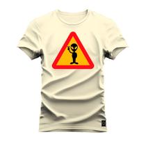Camiseta Estampada Algodão Premium Confortável Alien