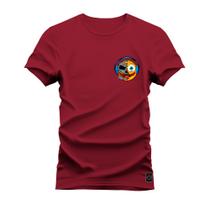 Camiseta Estampada Algodão Premium Confortável Emoji Fone Peito
