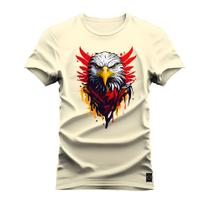 Camiseta Estampada Algodão Premium Confortável Gavião Olhar