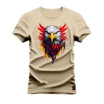 Camiseta Estampada Algodão Premium Confortável Gavião Olhar