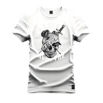 Camiseta Estampada Algodão Premium Confortável Ousider Caveira