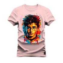 Camiseta Estampada Algodão Premium Confortável Potr Aquarela