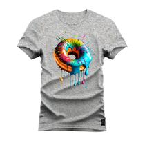 Camiseta Estampada Algodão Premium Confortável Rosquinha Cremosa