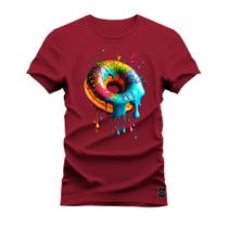 Camiseta Estampada Algodão Premium Confortável Rosquinha Cremosa