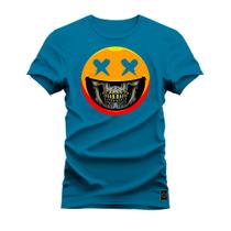 Camiseta Estampada Algodão Premium Confortável Smile Caveira