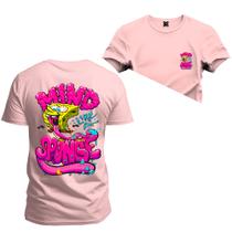 Camiseta Estampada Algodão Premium Confortável Sponge Frente Costas