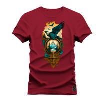 Camiseta Estampada Algodão Street Premium Estampada Águia Guardiã