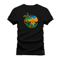 Camiseta Estampada Algodão Street Premium Estampada Relax na Praia