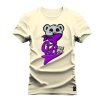 Camiseta Estampada Algodão Street Premium Estampada Urso Bandido