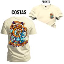 Camiseta Estampada Algodão Unissex Direção Navio Frente Costas