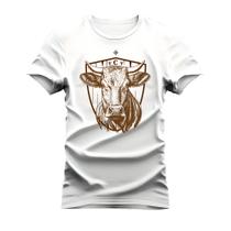 Camiseta Estampada Algodão Unissex Macia Simbolo Country Boi