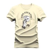 Camiseta Estampada Algodão Unissex Macia Vida Country Jogo de Cartas