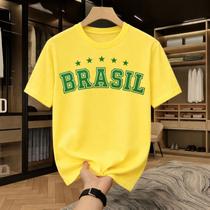 Camiseta ESTAMPADA BRASIL Varias cores 100 algodão Masculina e Feminina Leve Fresca e Confortável Camiseta ESTAMPADA BRASIL Varias cores 100 algodão Masculina e Feminina Leve Fresca e Confortável
