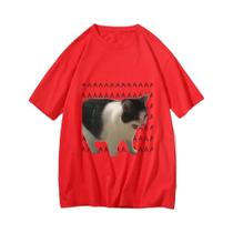 Camiseta Estampada Com Meme De Gato Triste E Chorando Para Mulheres E Homens, Camiseta Casual De